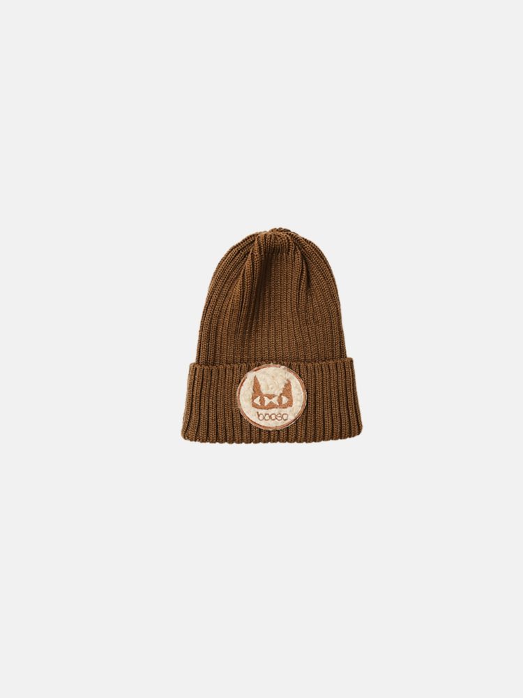 Booso merino vilnos kepurė CAT BROWN SAND BEANIE brown