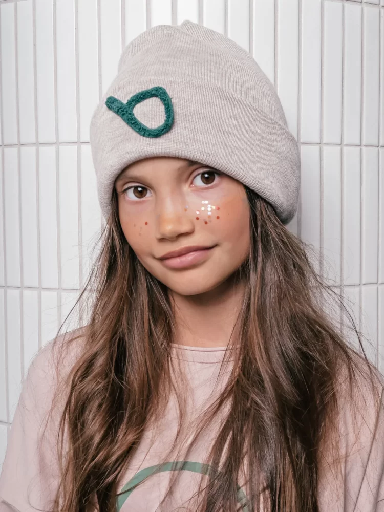 Booso merino vilnos kepurė MERINO BEIGE BEANIE beige/green