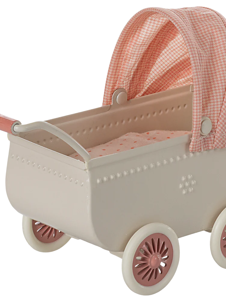 MAILEG vėžimėlis PRAM MOUSE- CORAL