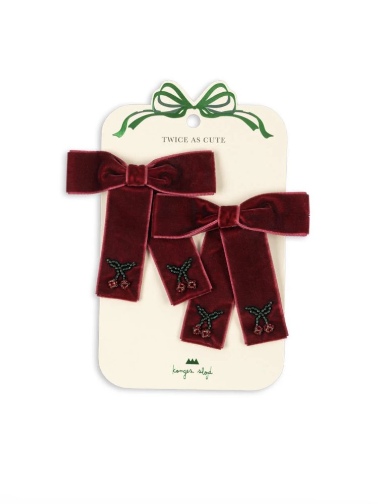 Konges Slojd segtukai 2 pack juliette bow hair clip rio red