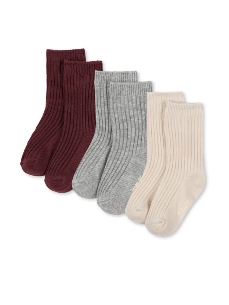Konges Slojd kojinės 3 pack rib socks mix pack