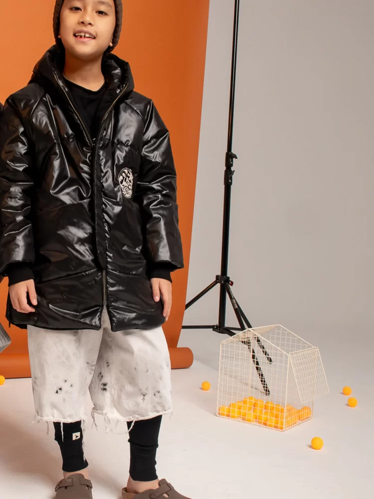 Booso žieminė striukė children's jacket - BLACK ZIP COAT