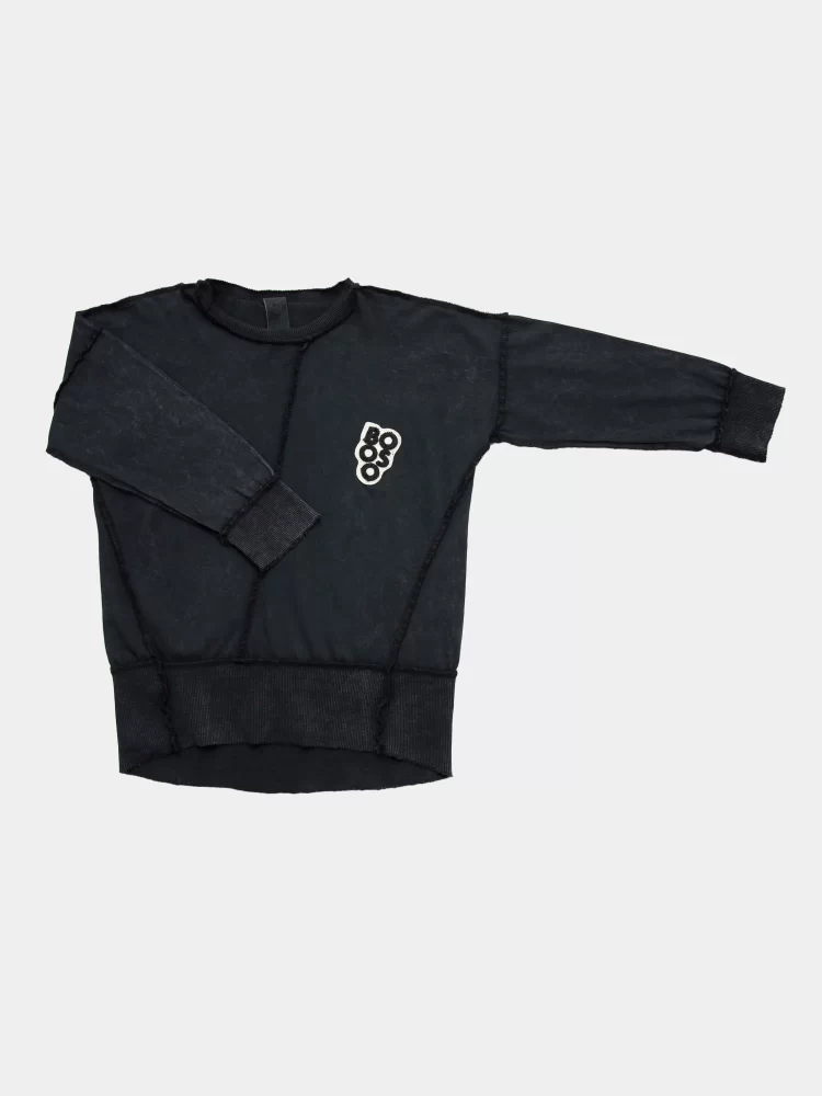 Booso marškinėliai VINTAGE WELT LONGSLEEVE dark black