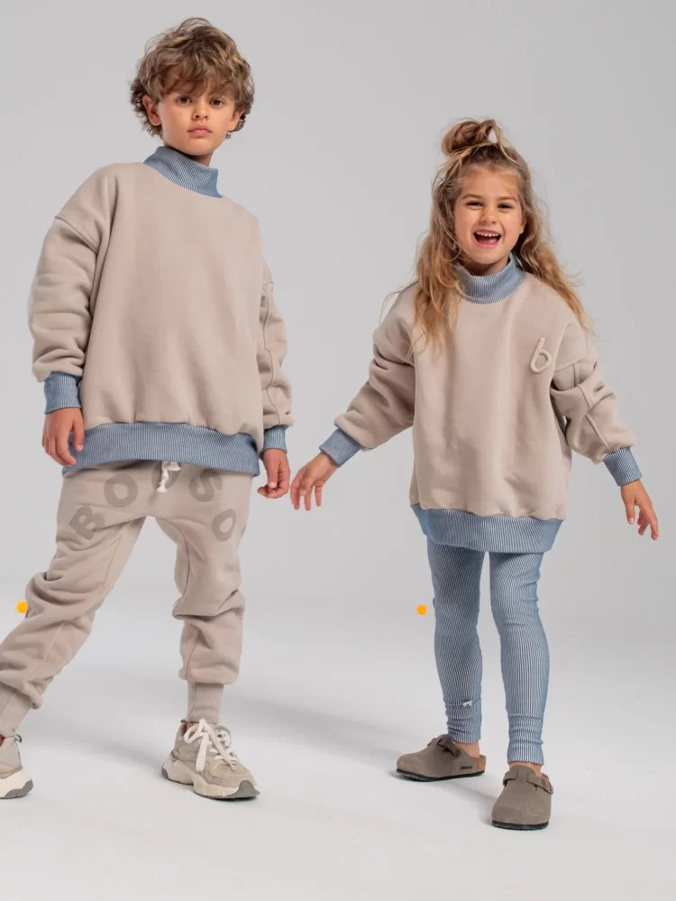 Booso džemperis su pūkeliu GOLF SWEATSHIRT beige/blue