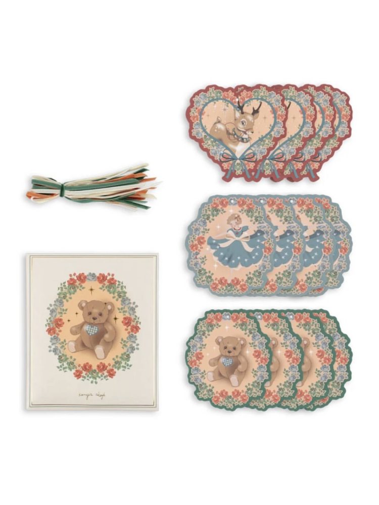 Konges Slojd dovanų kortelės christmas gift tags deer diary/teddy