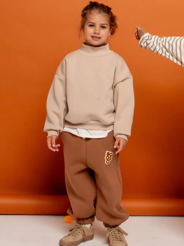 Booso kelnės su pūkeliu - WIDE CAMEL PANTS