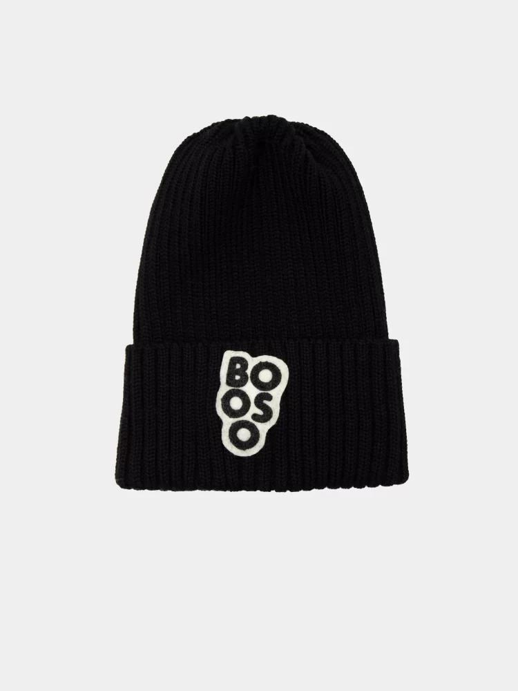 Booso merino vilnos kepurė SAND BEANIE black