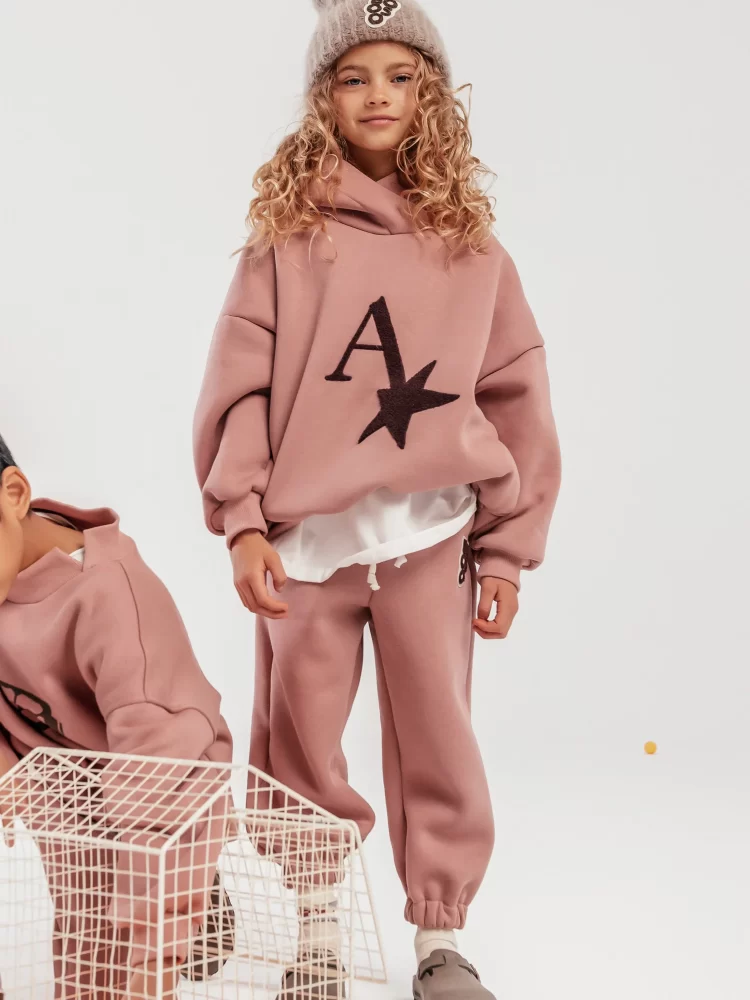 Booso kelnėsu pūkeliu viduje WARM WIDE PANTS PINK