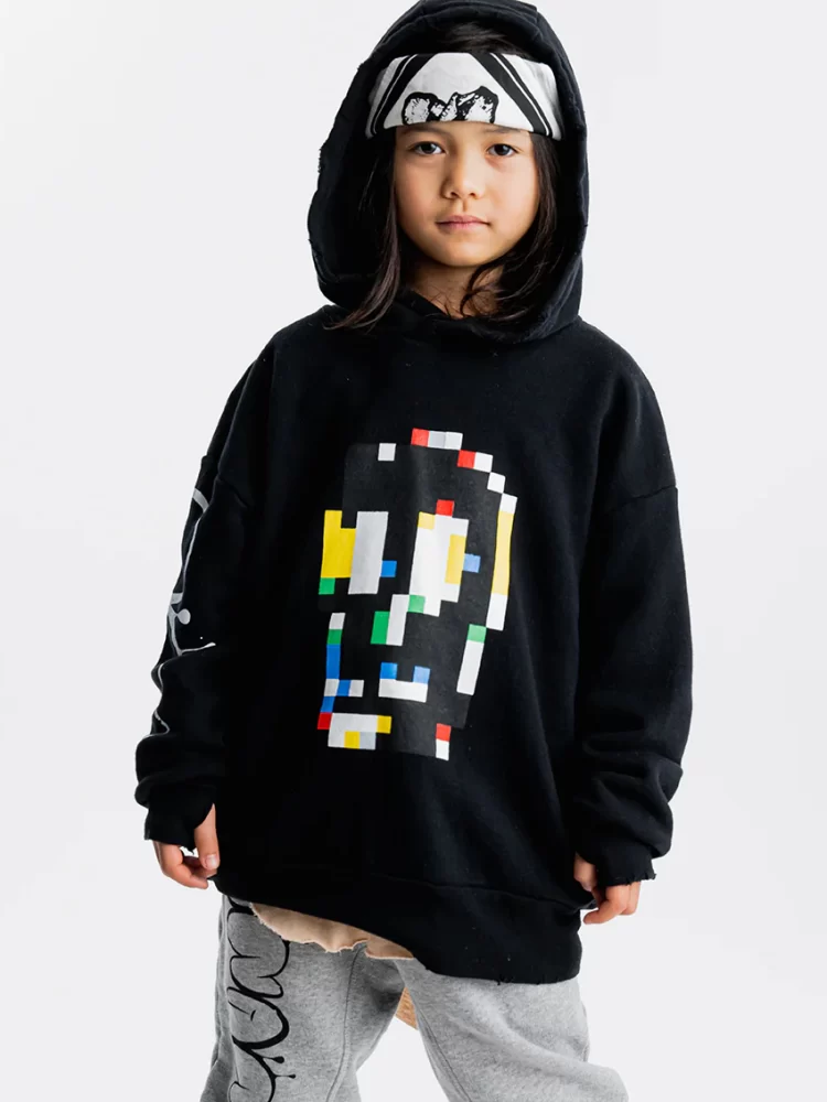 Nununu dzemperis PIXEL SKULL HOODIE