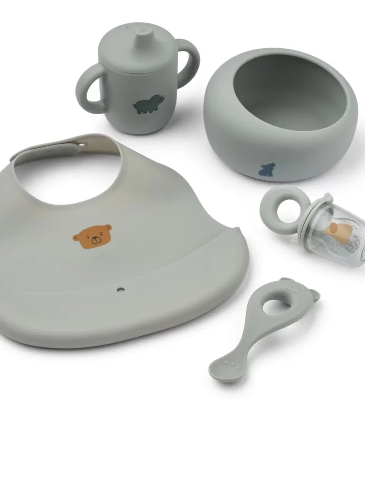 Liewood rinkinys MILEAH BABY MEALTIME SET DOVE BLUE