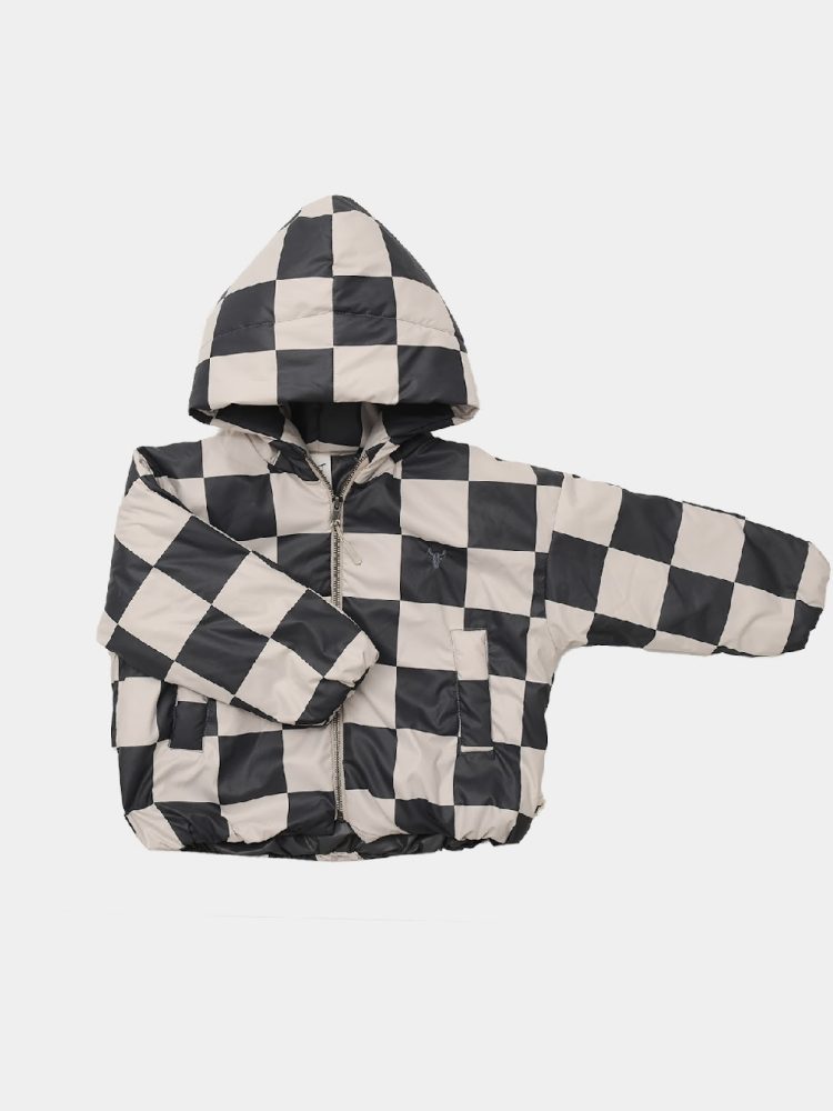 Booso striukė pavasaris/vasara CHECKED SHORT COAT graphite/beige