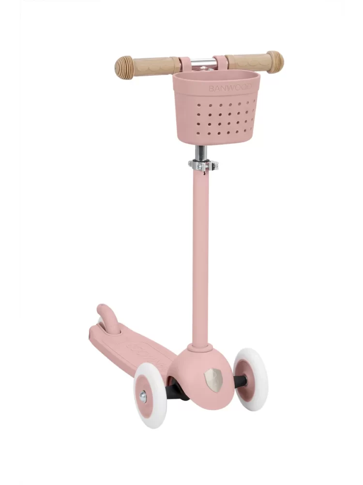 Banwood paspirtukas 3/6 metu vaikams ECO SCOOTER - DUSTY ROSE+ krepšelis