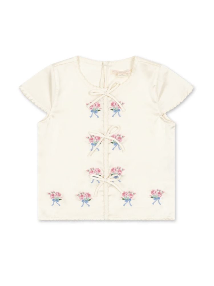 Konges slojd sheeny short sleeve top buttercream