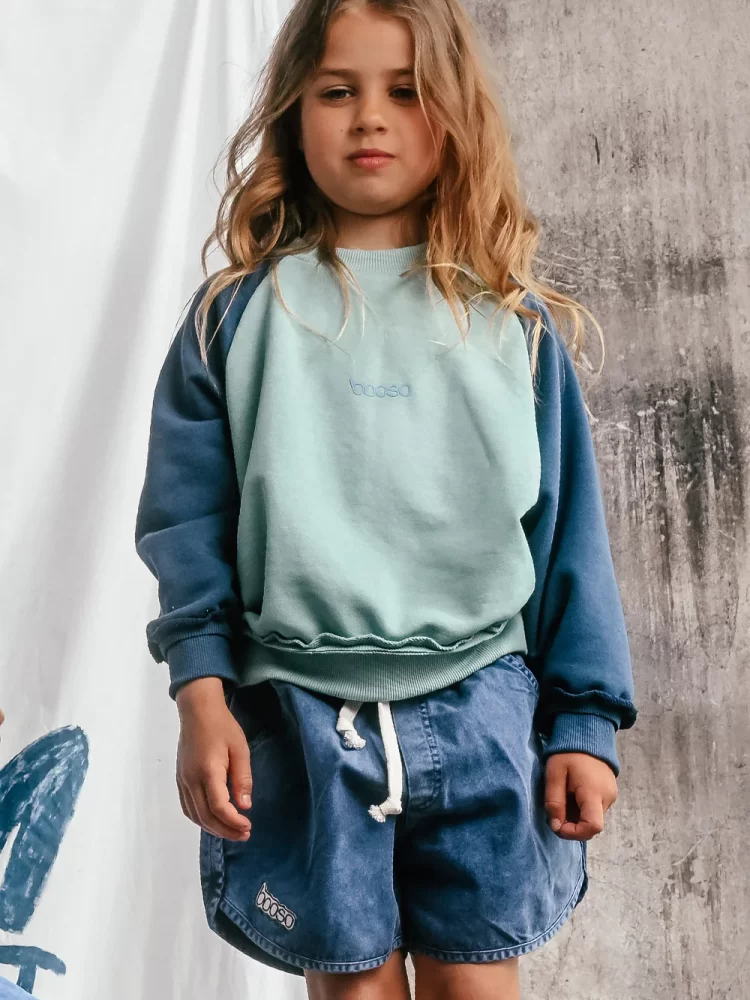 Booso džemperis DOUBLE MINT/NAVY SWEATSHIRT