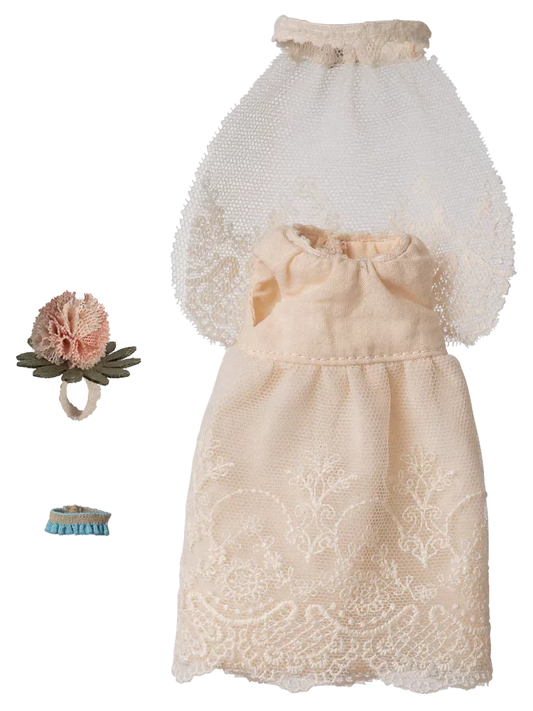 Maileg VESTUVINĖ SUKNELĖ, MAMA PELĖ