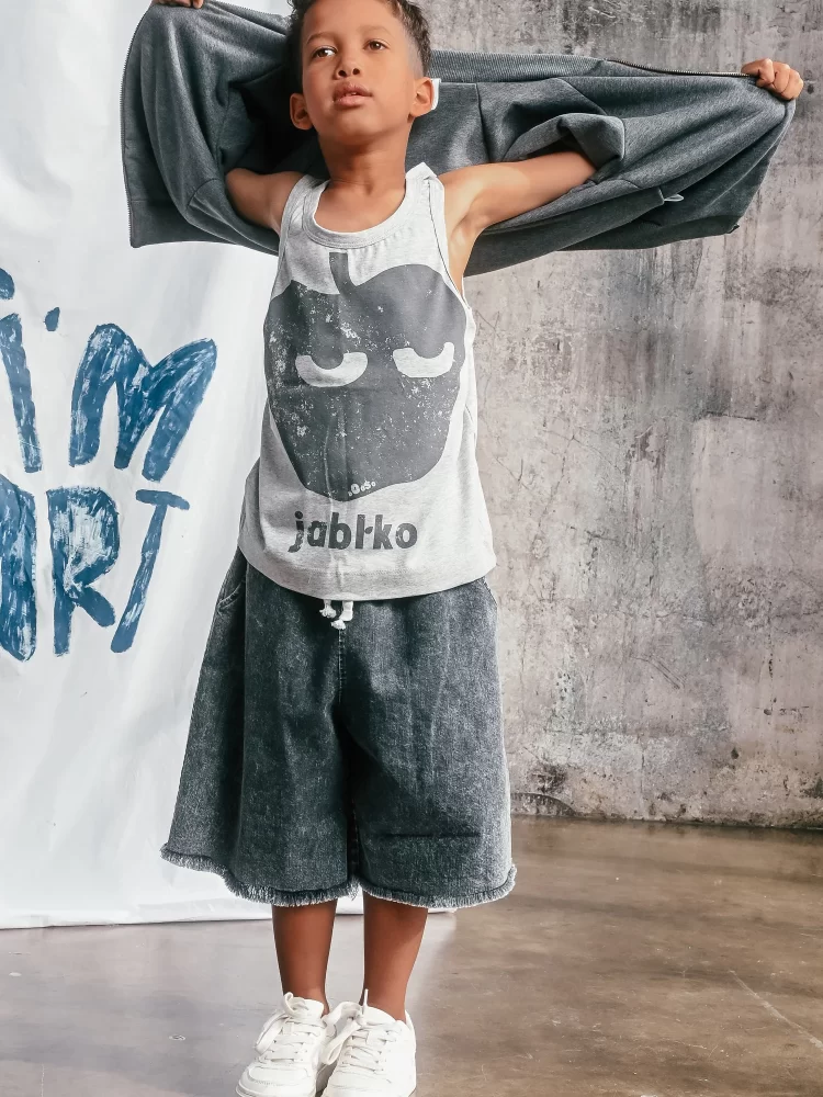 Booso šortai JEANS SHORTS GRAPHITE