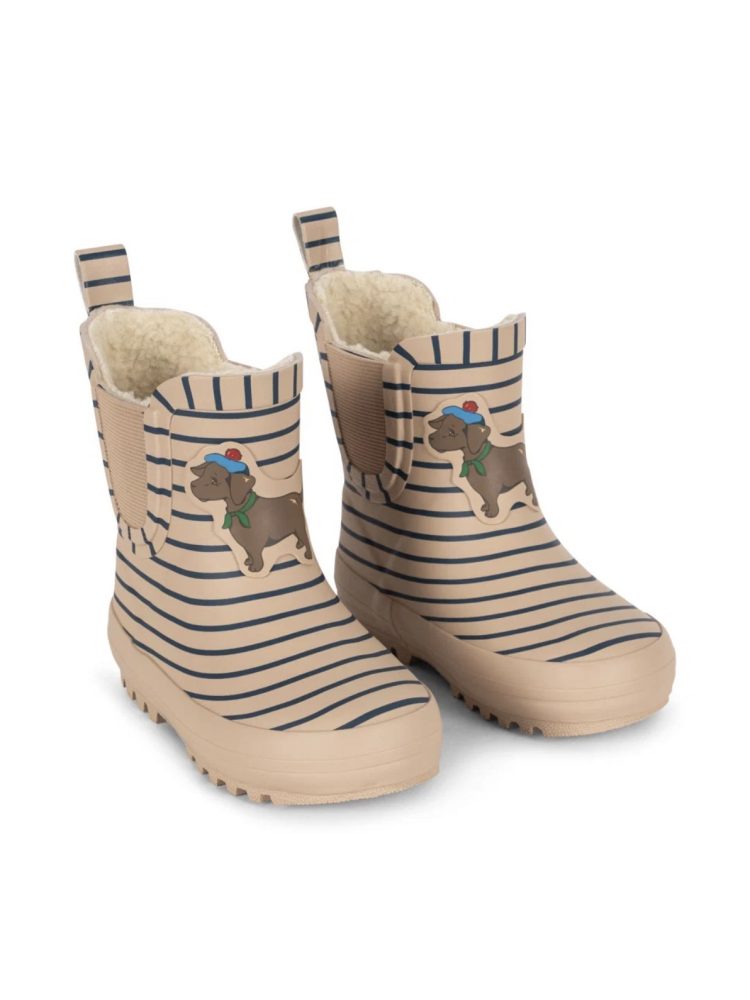 Konges slojd botai roi fleece rain boot stripe la mer