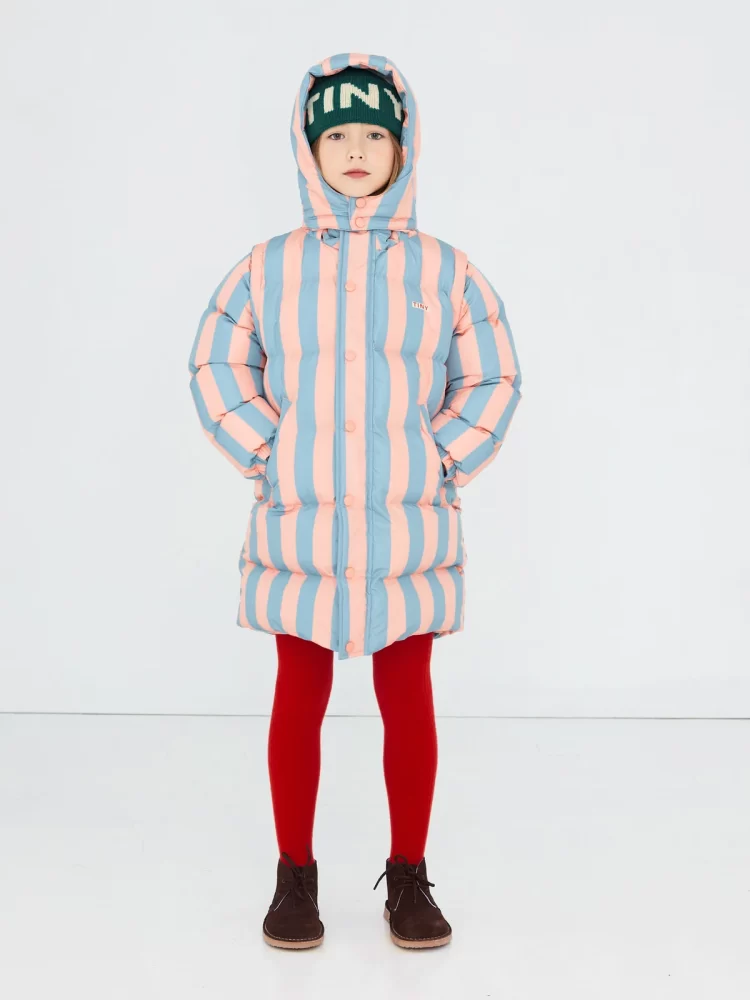 Tiny cottons paltas NUDE-BLUE STRIPES PADDED JACKET