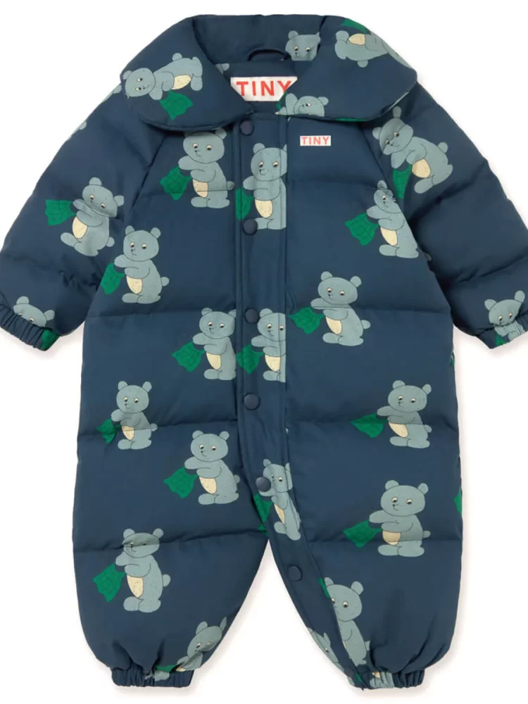 Tiny cottons kombinezonas Bears Padded Baby Overall in Light Navy