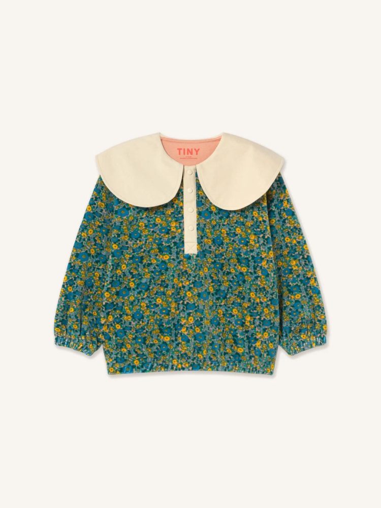 Tiny cottons džemperis Organic cotton floral sweatshirt | blue